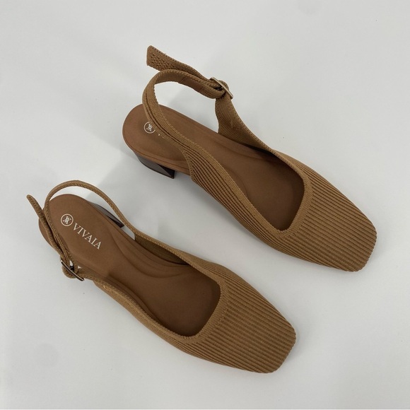 Vivaia Square Toe Block Heel Melody Slingback Nutmeg 40  9.5 - Picture 3 of 12